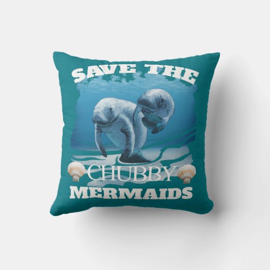 Sparen het Manateeg van de Zeemeermin van Chubby Kussen (Achterkant)
