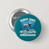 Sparen het Manateeg van de Zeemeermin van Chubby Ronde Button 5,7 Cm (Voorkant /achterkant)