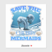 Sparen het Manateeg van de Zeemeermin van Chubby Sticker (Vel)