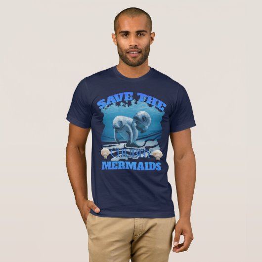 Sparen het Manateeg van de Zeemeermin van Chubby T-shirt (Voorkant volledig)