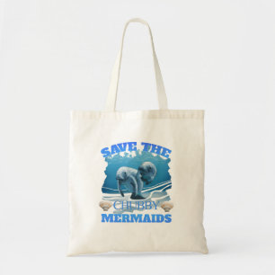 Sparen het Manateeg van de Zeemeermin van Chubby Tote Bag
