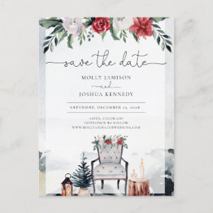 Sparen het Manuscript Rustic Woodland Floral van d Aankondigingskaart