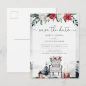 Sparen het Manuscript Rustic Woodland Floral van d Aankondigingskaart (Voorkant / Achterkant)