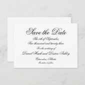 Sparen het Manuscript van de Datum Elegant - Forme Notitiekaartje (Voorkant / Achterkant)