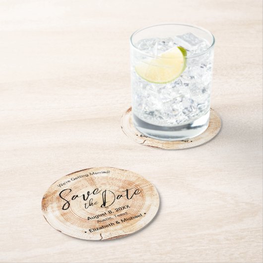 Sparen het Manuscript van de Datum Faux het HoutWe Ronde Kartonnen Onderzetter (Insitu)