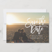 Sparen het manuscript van de Datum, horizontaal, l Save The Date (Voorkant)