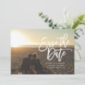 Sparen het manuscript van de Datum, horizontaal, l Save The Date (Staand voorkant)