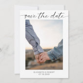 Sparen het Minimale Manuscript van de Foto van de  Save The Date (Voorkant)