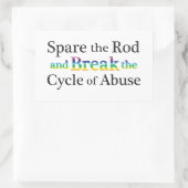 Sparen het Misbruik Rechthoekige Sticker (Tas)