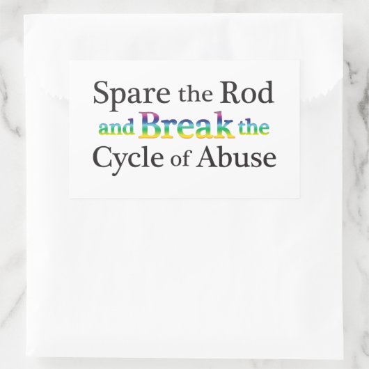 Sparen het Misbruik Rechthoekige Sticker (Tas)