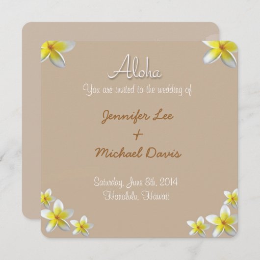 Sparen het Ontwerp van de Plumeria van de Datum Save The Date (Voorkant / Achterkant)