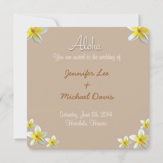 Sparen het Ontwerp van de Plumeria van de Datum Save The Date (Voorkant)