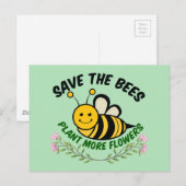 Sparen het Plant van de Bijen Meer Bloemen Briefkaart (Voorkant / Achterkant)