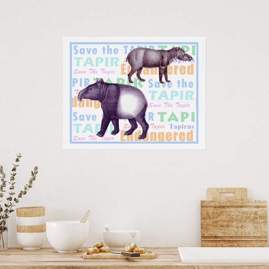 Sparen het Poster van Tapir - Amerikaanse & Aziati (Keuken)