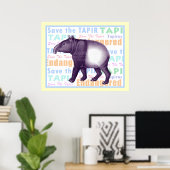 Sparen het Poster van Tapir - Aziatische Tapir (Thuiskantoor)