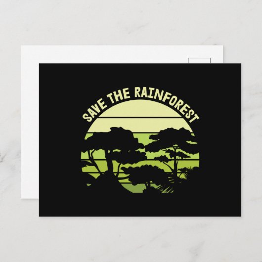 Sparen het regenwoud briefkaart (Voorkant / Achterkant)