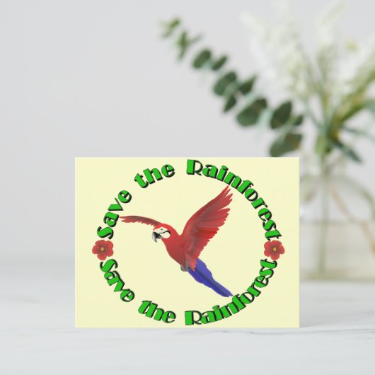 Sparen het regenwoud briefkaart (Staand voorkant)