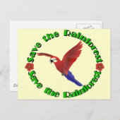 Sparen het regenwoud briefkaart (Voorkant / Achterkant)