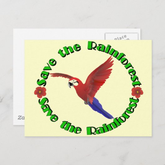 Sparen het regenwoud briefkaart (Voorkant / Achterkant)