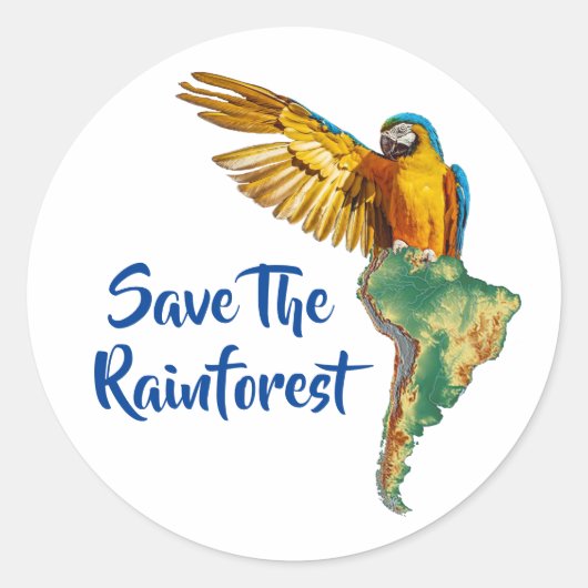Sparen het regenwoud ronde sticker (Voorkant)