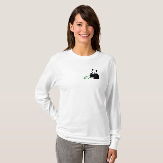 Sparen het Shirt van de Vrouw van de Pandas LongSl (Voorkant volledig)