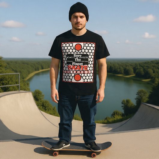 Sparen het Skateboard van het Schaats van de plane T-shirt
