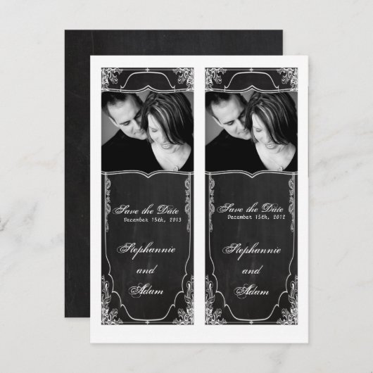 Sparen het Teken van het Boek van de Datum Modern Aankondigingskaart (Voorkant / Achterkant)