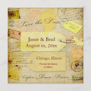 Sparen het thema van de Douane Reis Shower Save The Date