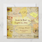 Sparen het thema van de Douane Reis Shower Save The Date (Voorkant)