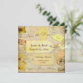 Sparen het thema van de Douane Reis Shower Save The Date (Staand voorkant)