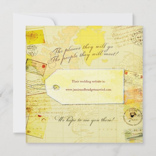 Sparen het thema van de Douane Reis Shower Save The Date (Achterkant)