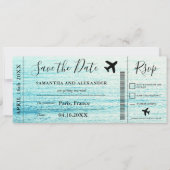 Sparen het vliegtuig van het datummanuscript insta save the date (Voorkant)