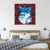 Sparen het water - het Wrapped Canvas Afdruk (Insitu (Slaapkamer))