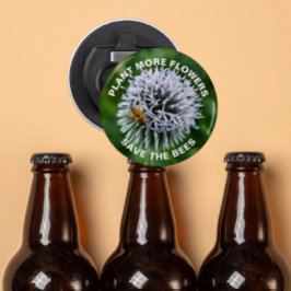 Sparen het Wereldbol van de Bijen Thistle Floral Button Flesopener
