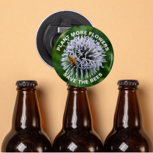 Sparen het Wereldbol van de Bijen Thistle Floral Button Flesopener