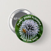 Sparen het Wereldbol van de Bijen Thistle Floral Ronde Button 5,7 Cm (Voorkant /achterkant)