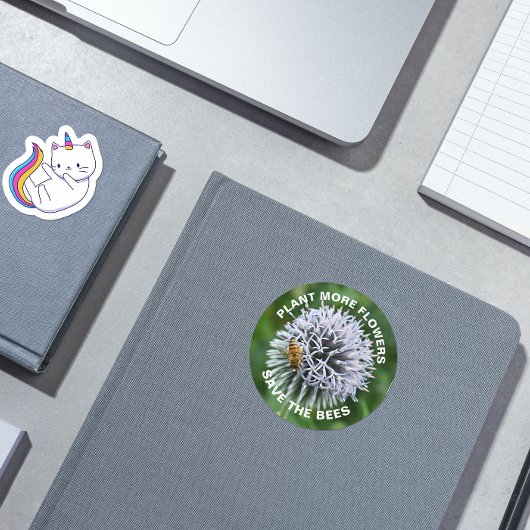 Sparen het Wereldbol van de Bijen Thistle Floral Ronde Sticker