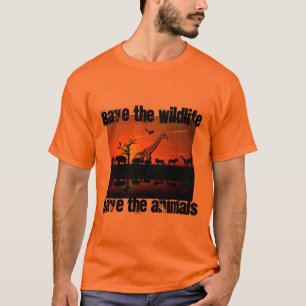 Sparen het wild sparen de dieren man oranje T-S T-shirt