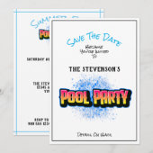 Sparen het Wit van de Uitnodiging van de Pool van (Voorkant / Achterkant)