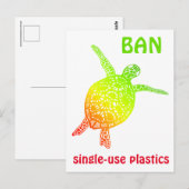 Sparen het Zee Schorrelschildpad plastic afval Briefkaart (Voorkant / Achterkant)