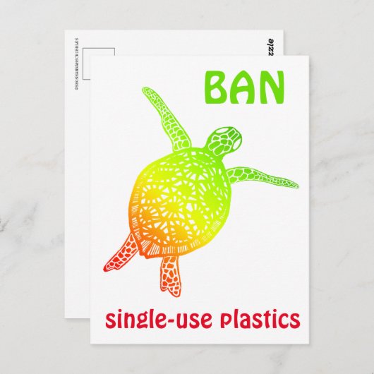 Sparen het Zee Schorrelschildpad plastic afval Briefkaart (Voorkant / Achterkant)