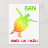 Sparen het Zee Schorrelschildpad plastic afval Briefkaart (Voorkant)