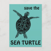 Sparen het Zee Turtle Tortoise Climate Change Post Briefkaart (Voorkant)