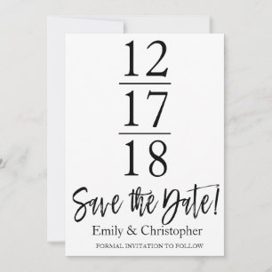 Sparen het Zwart-witte Moderne Manuscript van de Save The Date