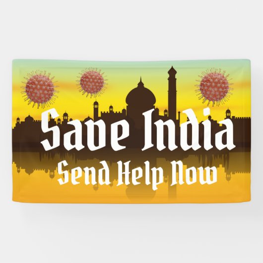 Sparen India van Covid-19 Spandoek (Horizontaal)