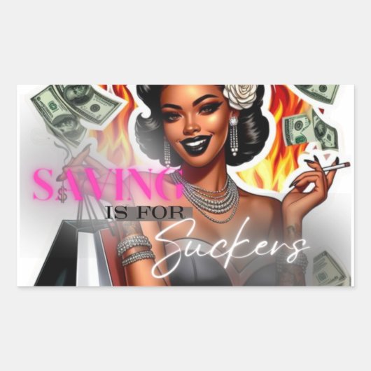 "Sparen is voor Suckers" Credit Debit Kaart Sticke Rechthoekige Sticker (Voorkant)