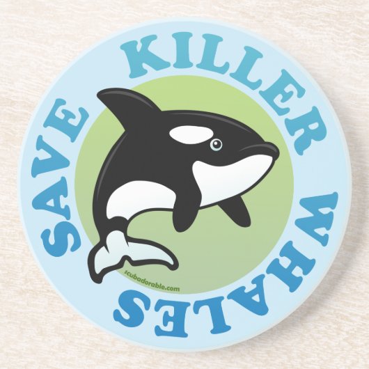 Sparen Killer Whales Zandsteen Onderzetter (Voorkant)