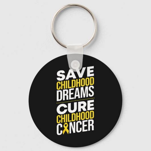 Sparen Kinderdromen Cure Childhood Cancer Ribbon Sleutelhanger (Voorkant)
