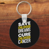Sparen Kinderdromen Cure Childhood Cancer Ribbon Sleutelhanger (Voorkant)