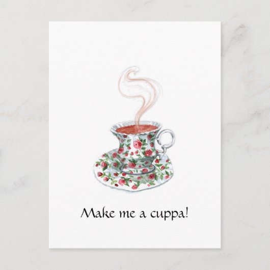 Sparen/maak me een Cuppa! Briefkaart (Voorkant)